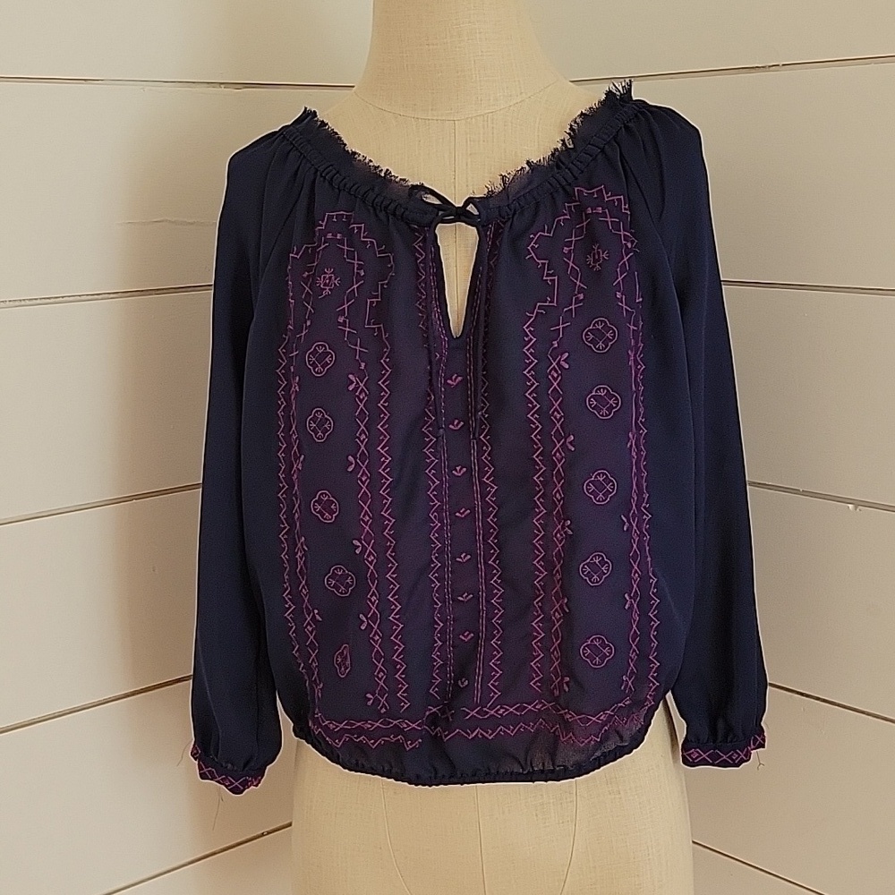 American Eagle Outfitters small pullover sheer blouse - Picture 1 of 7